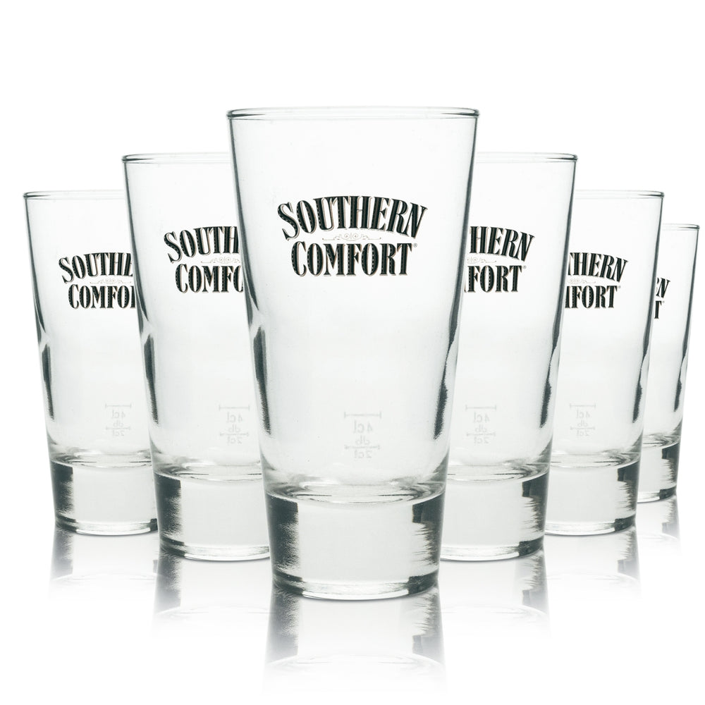 6x Southern Comfort Whiskey Glass Long Drink Brown Logo