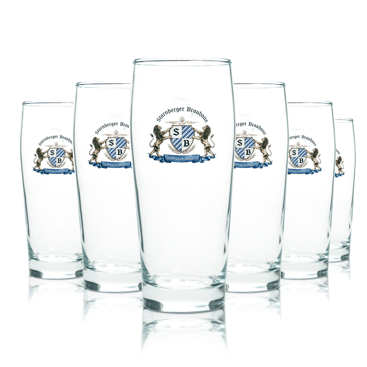 6x Starnberger Brauhaus Beer Glass 0.5l Mug Willi Glasses Beer Cup Light Bar – View 4