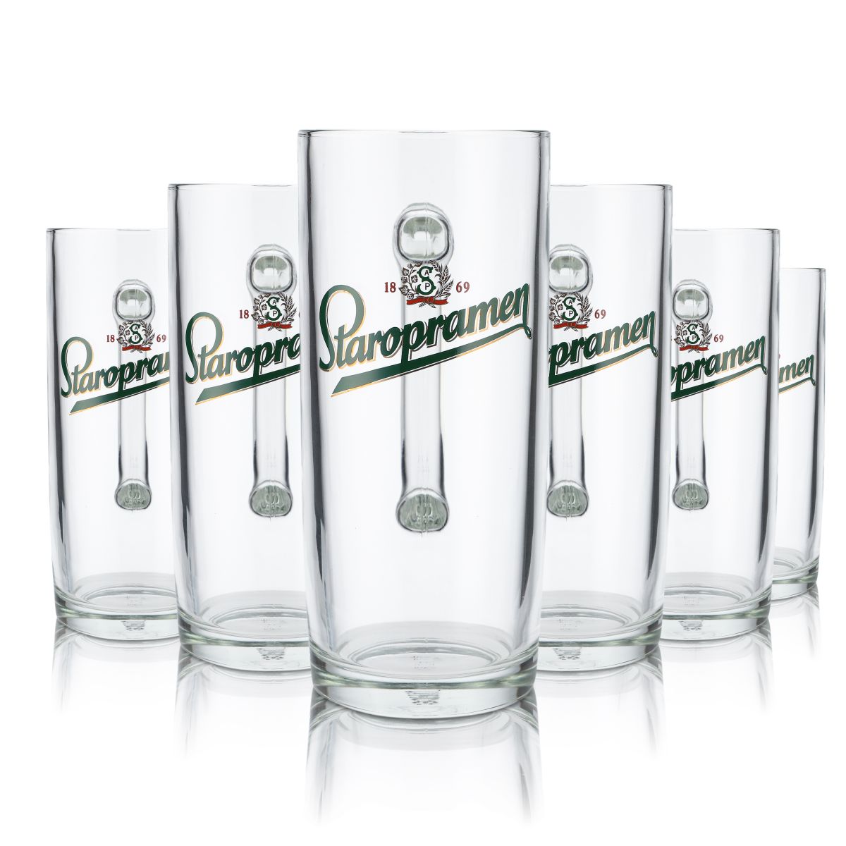6x Staropramen glass 0,5l beer mug mug glasses set brewery Czech
