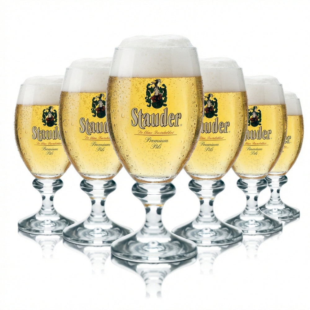 6x Stauder Beer Glass 0.3l Goblet Rastal Brewery Glasses Pilsner Tulip Style Glass Beer