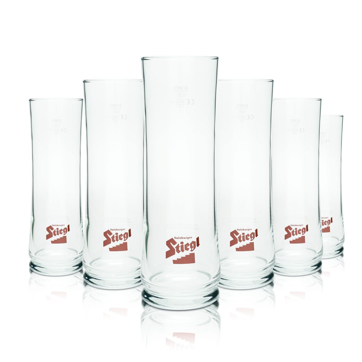 6x Stiegl beer glass 0,5l goblet glasses beer bar glasses set brewery Austria