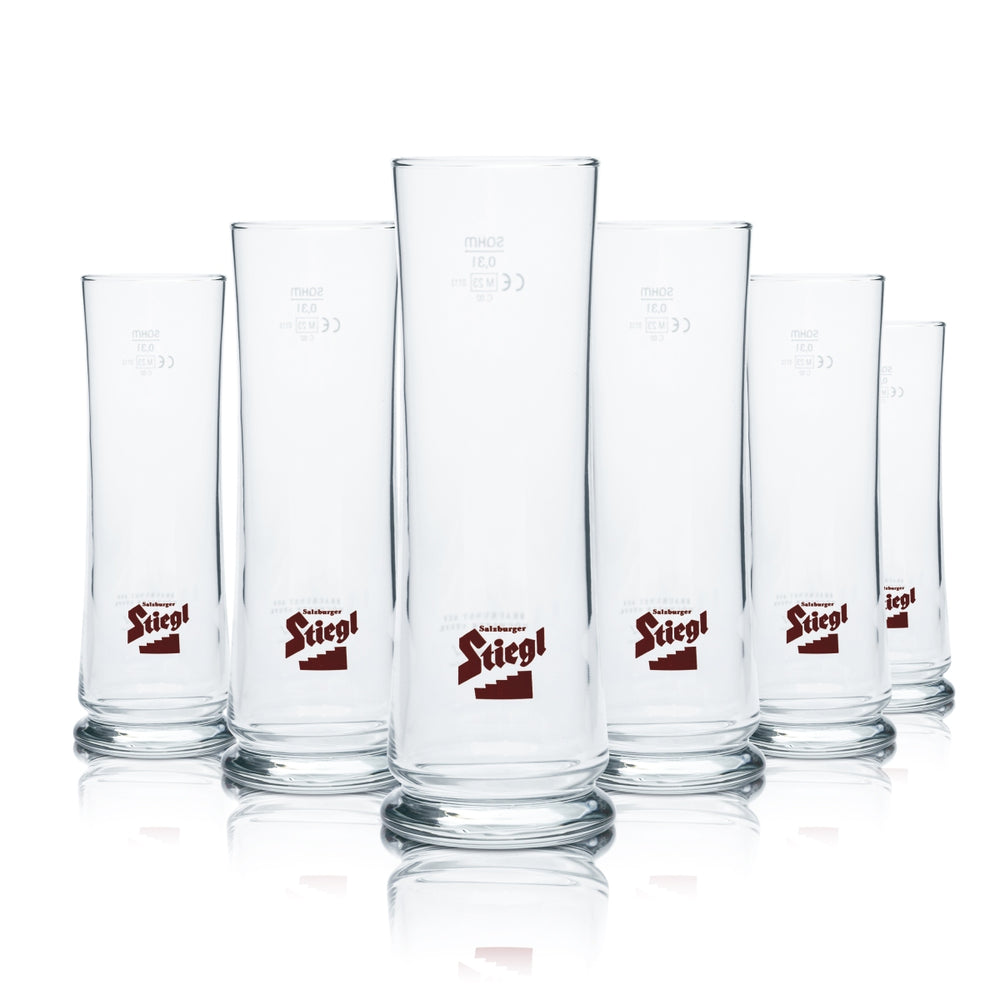 6x Stiegl Glass 0.3l Bar Cup Glasses Brewery Austria Goldbräu Pils