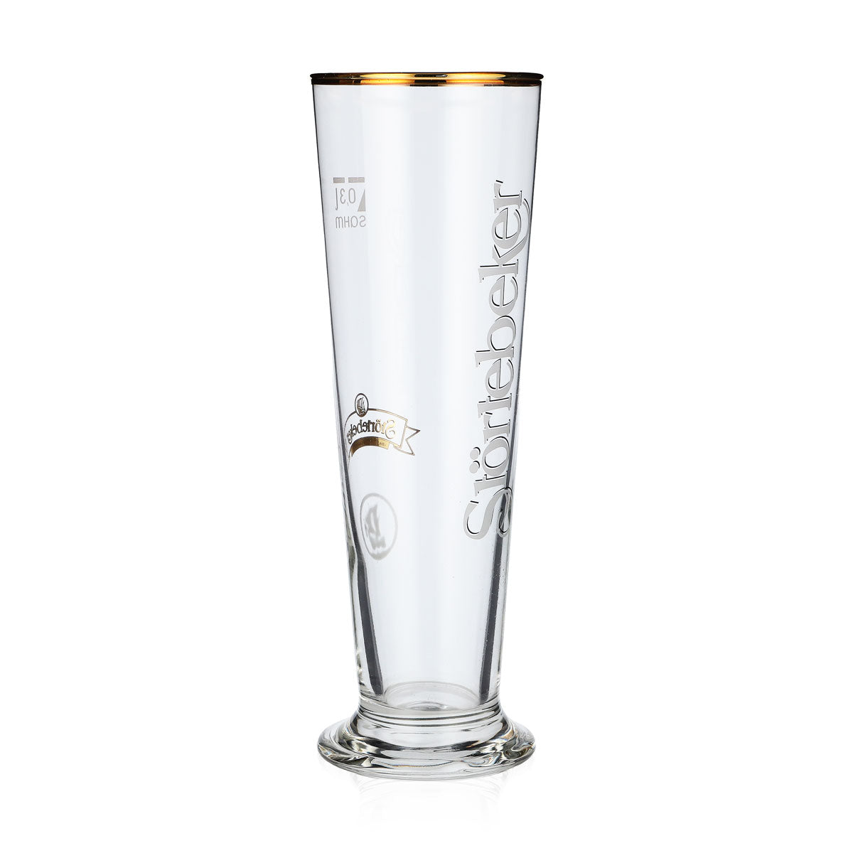 6x Störtebeker beer glass, stem design, gold rim relief, 0.3 l, 26 cl/8.75 oz – View 3