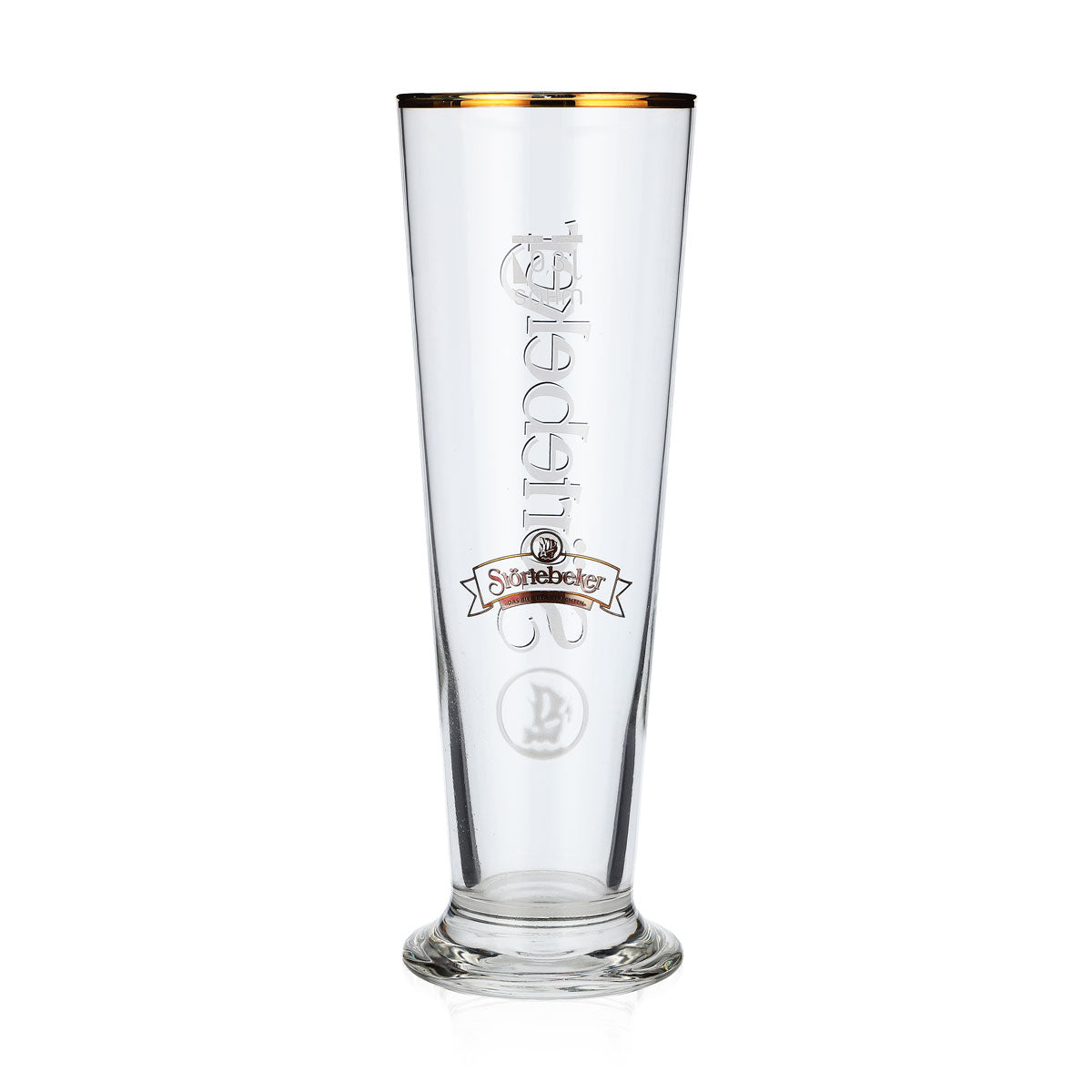 6x Störtebeker beer glass, stem design, gold rim relief, 0.3 l, 26 cl/8.75 oz – View 4