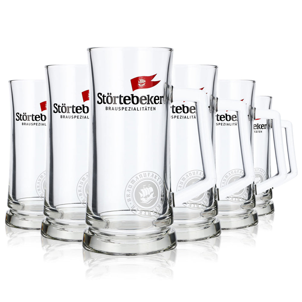 6x Störtebeker Koggenseidel Glass 0.5l Beer Mug Goblet Glasses Brewery Stralsund