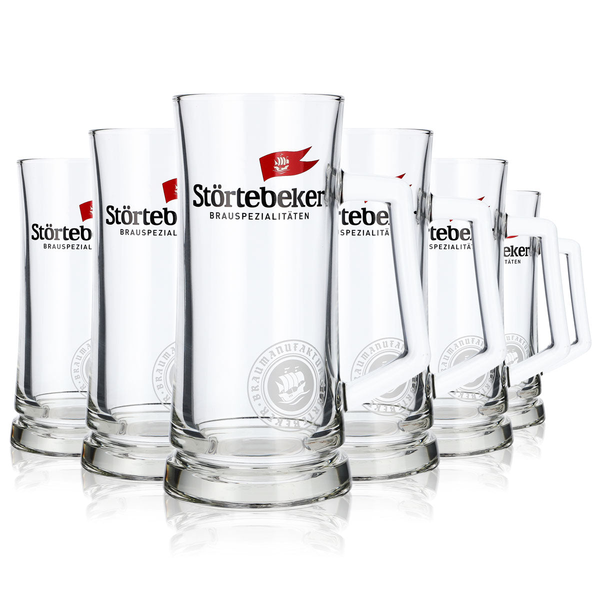 6x Störtebeker Koggenseidel Glass 0.5l Beer Mug Goblet Glasses Brewery Stralsund