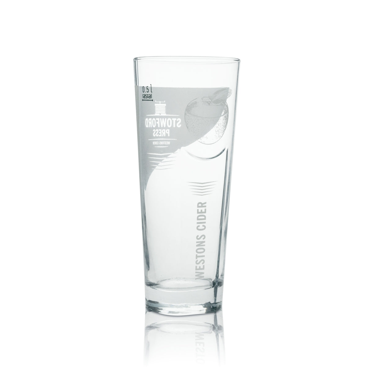 6x Stowford Cider Glass Long Drink Relief 500ml rastal – View 3