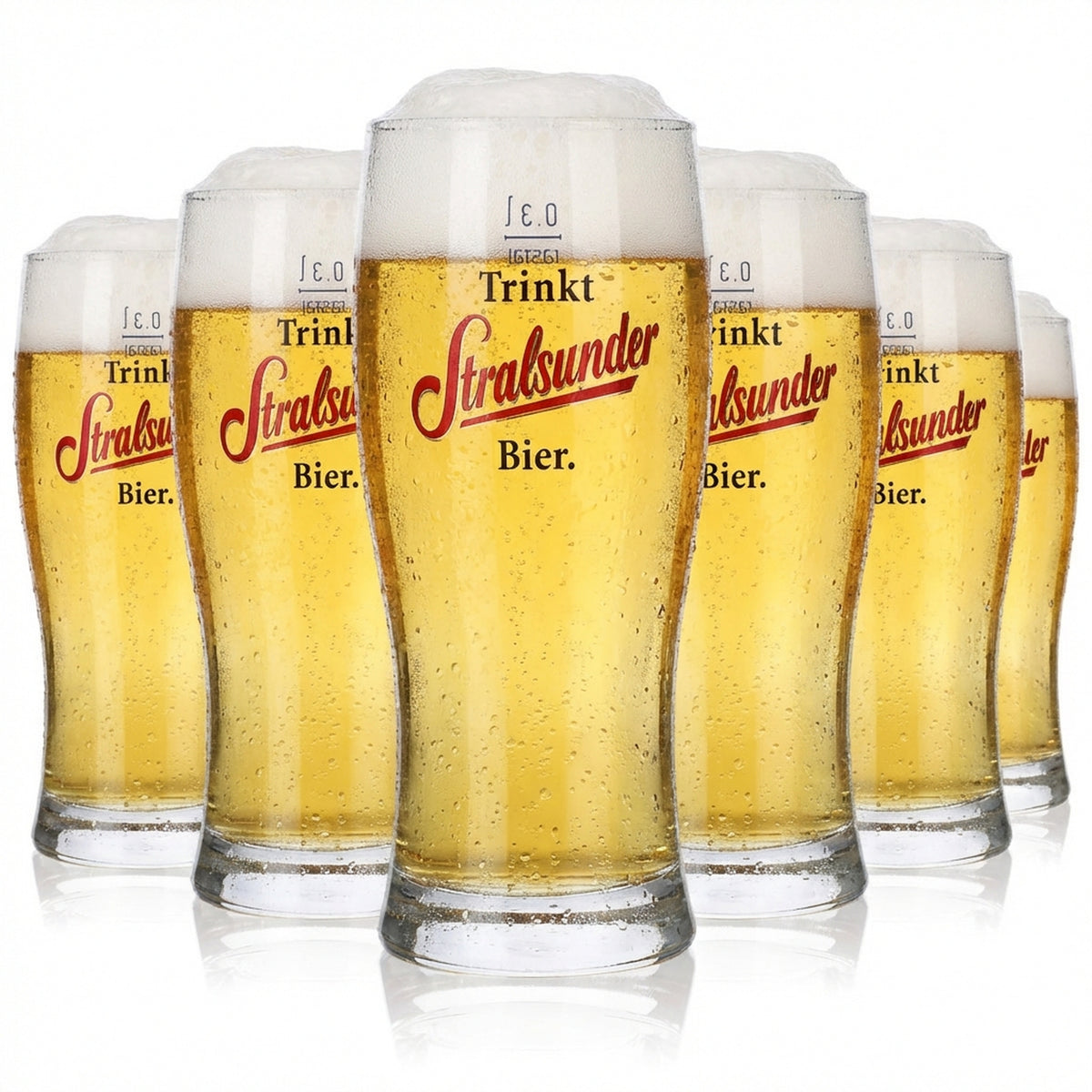 6x Stralsunder glass 0.3l Willi beer glasses set Hanseatic brewery