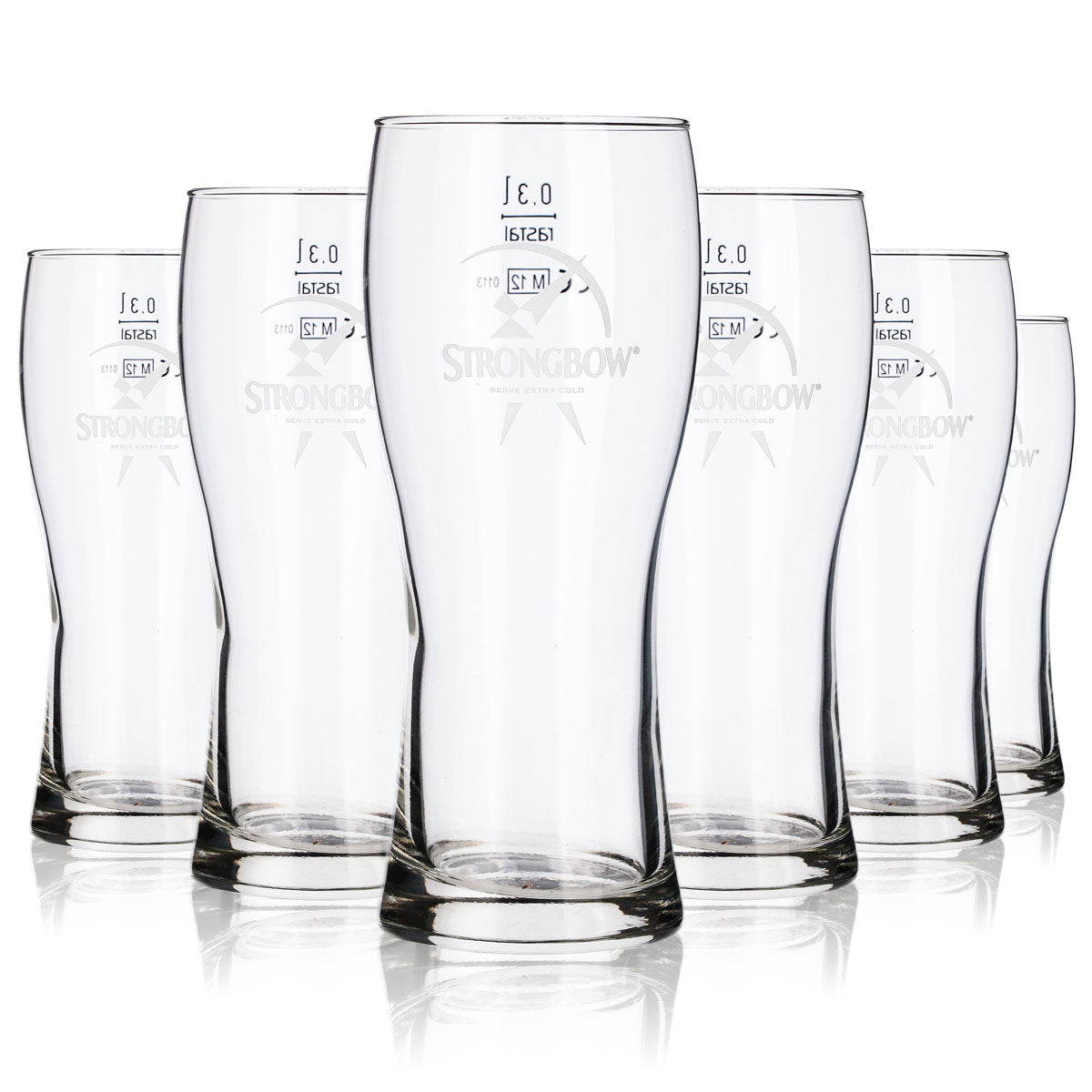 6x Strongbow Cider Glass 0.3l Cup White Logo rastal Bavaria – View 5