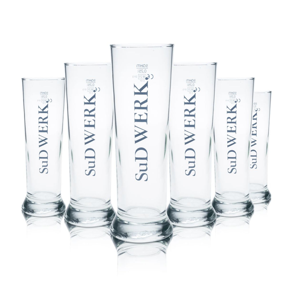 6x brewery beer glass 0.25l goblet glass tulip glasses set brewery gastro calibrated
