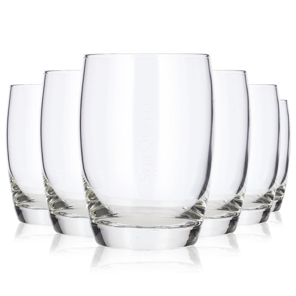 6 Sylt Quelle Whiskey Glasses, 0.34 L, Tumbler, Transparent Logo, Lowball