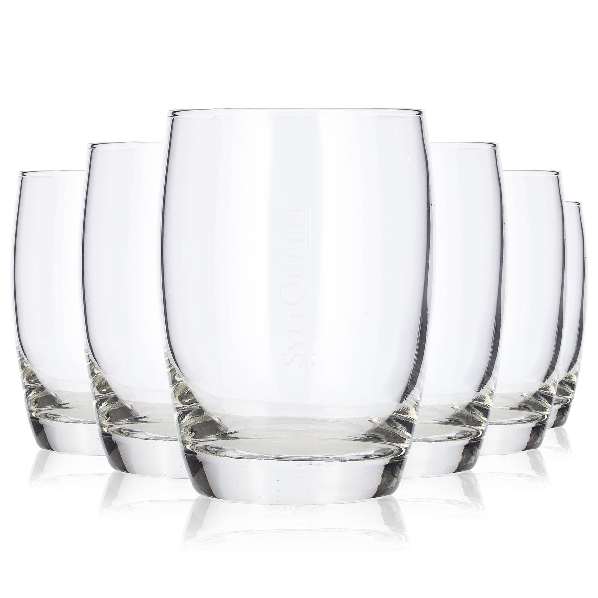 6 Sylt Quelle Whiskey Glasses, 0.34 L, Tumbler, Transparent Logo, Lowball