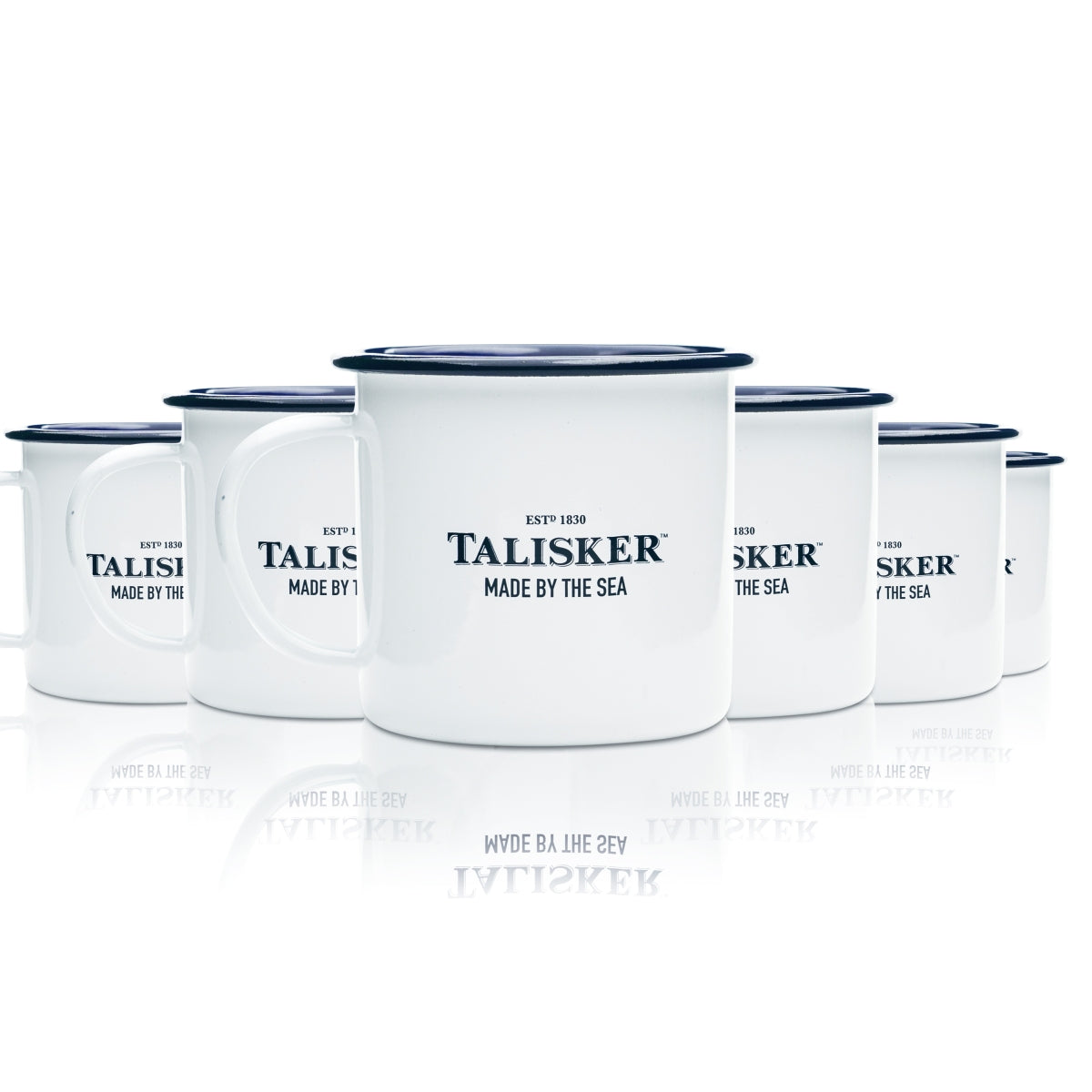 6x Talisker Whisky Mug Enamel Glass 0.2l Cup Metal Glasses Coffee On Ice Cup