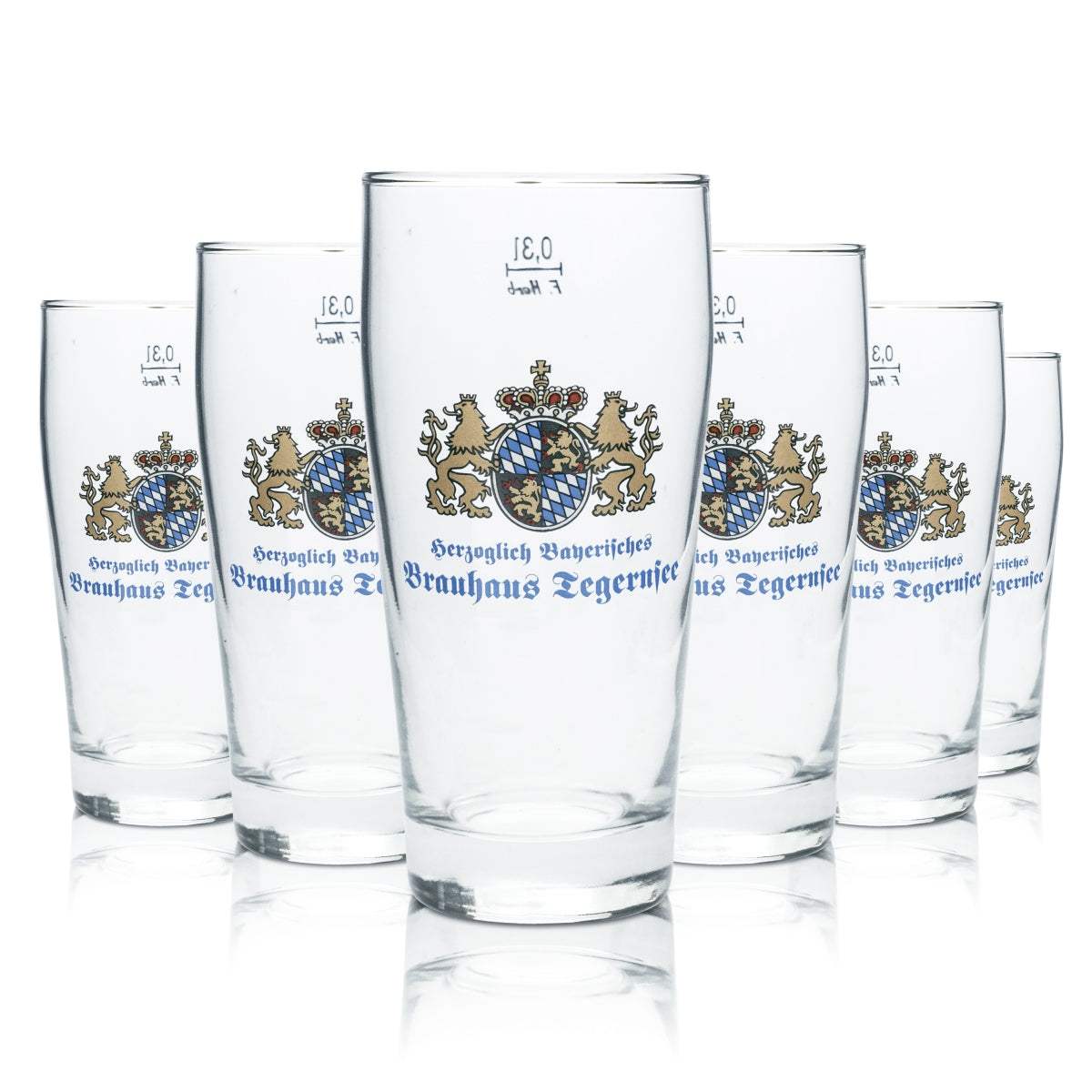 6x Tegernsee beer glass 0.3l mug glasses brewery brewhouse Bavaria gastro bar