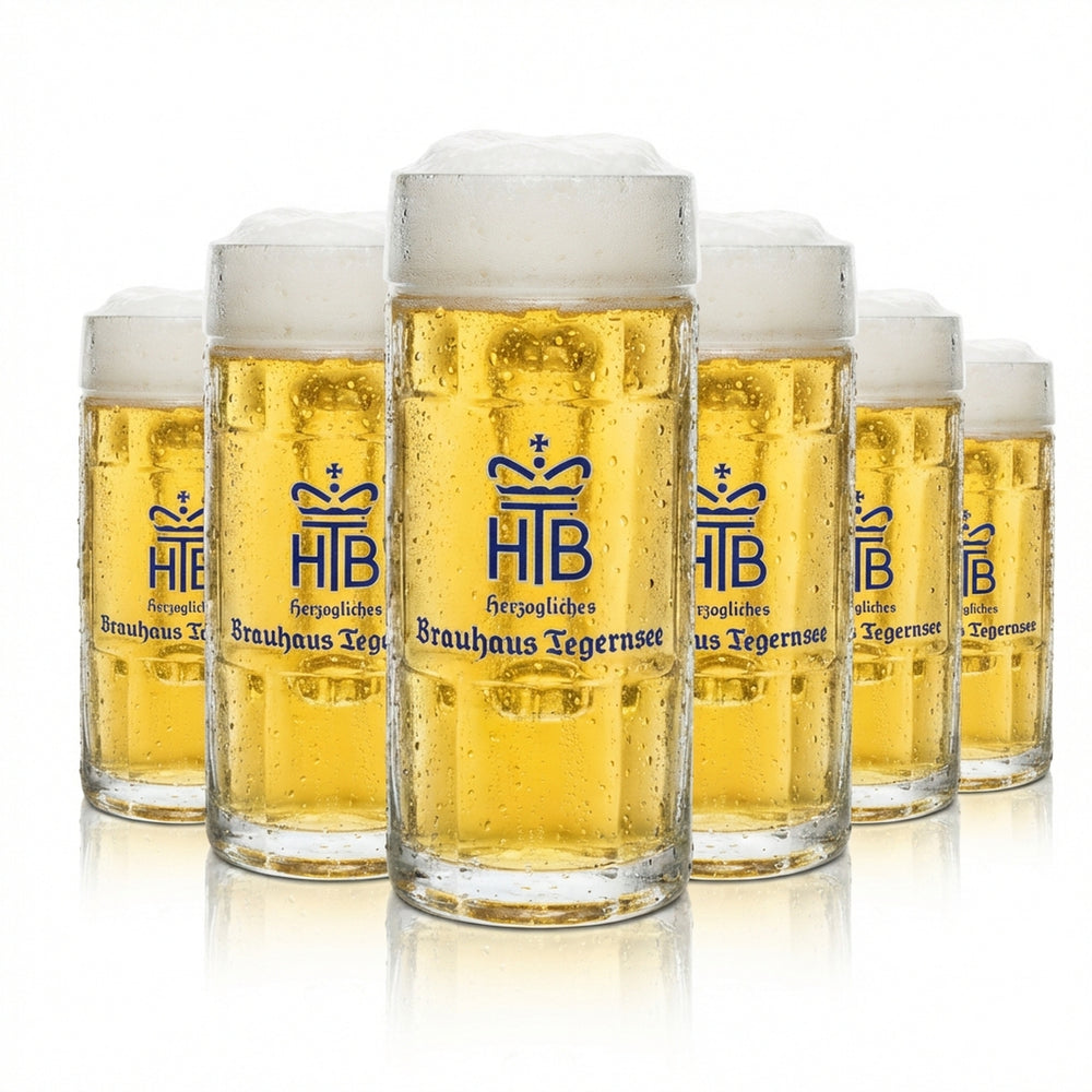 6x Tegernsee beer glass 0.5l mug Seidel HB Rastal