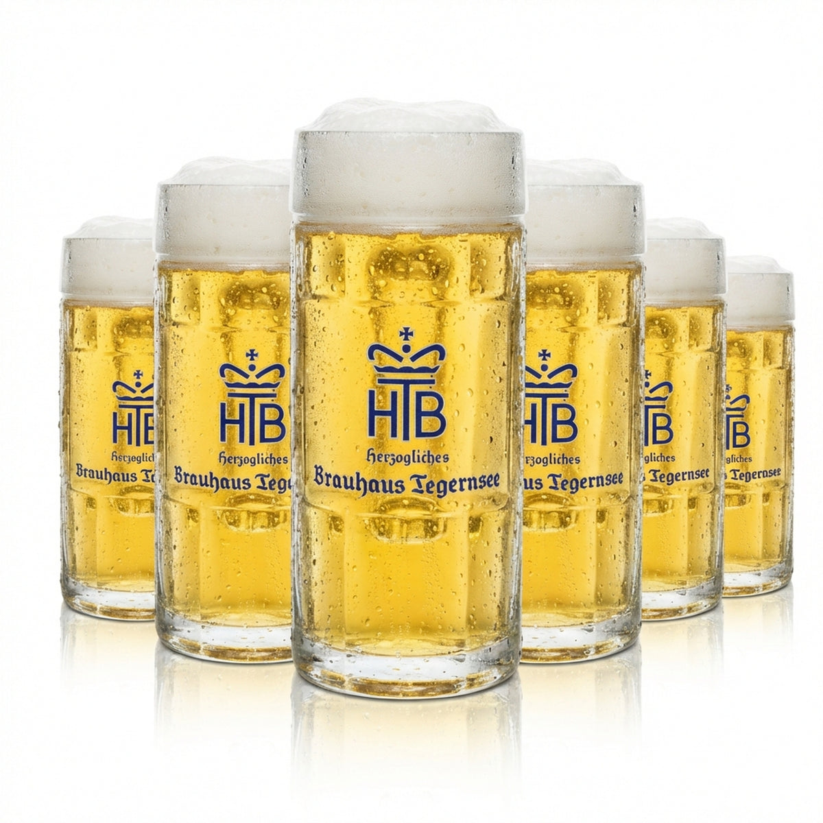 6x Tegernsee beer glass 0.5l mug Seidel HB Rastal