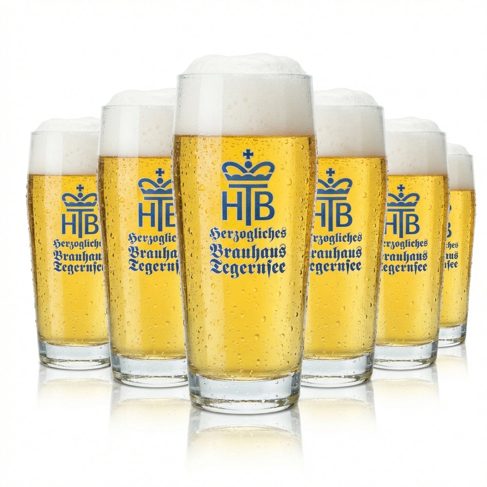 6x Tegernsee Beer Glass 0.5l Willi Mug F. Herb Light Glasses Willy Brewery
