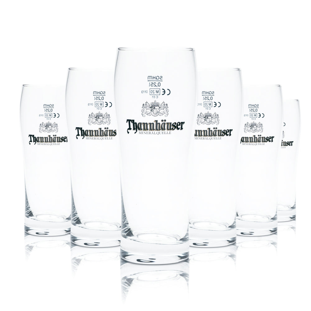 6x Thannhäuser beer glass 0.25l Willi Becher Radler Mineralquelle glasses tumbler