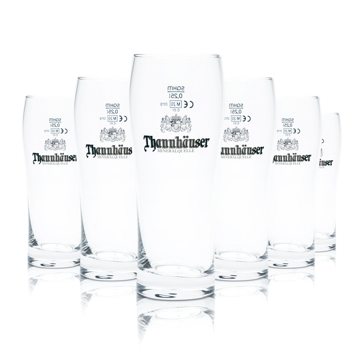 6x Thannhäuser beer glass 0.25l Willi Becher Radler Mineralquelle glasses tumbler