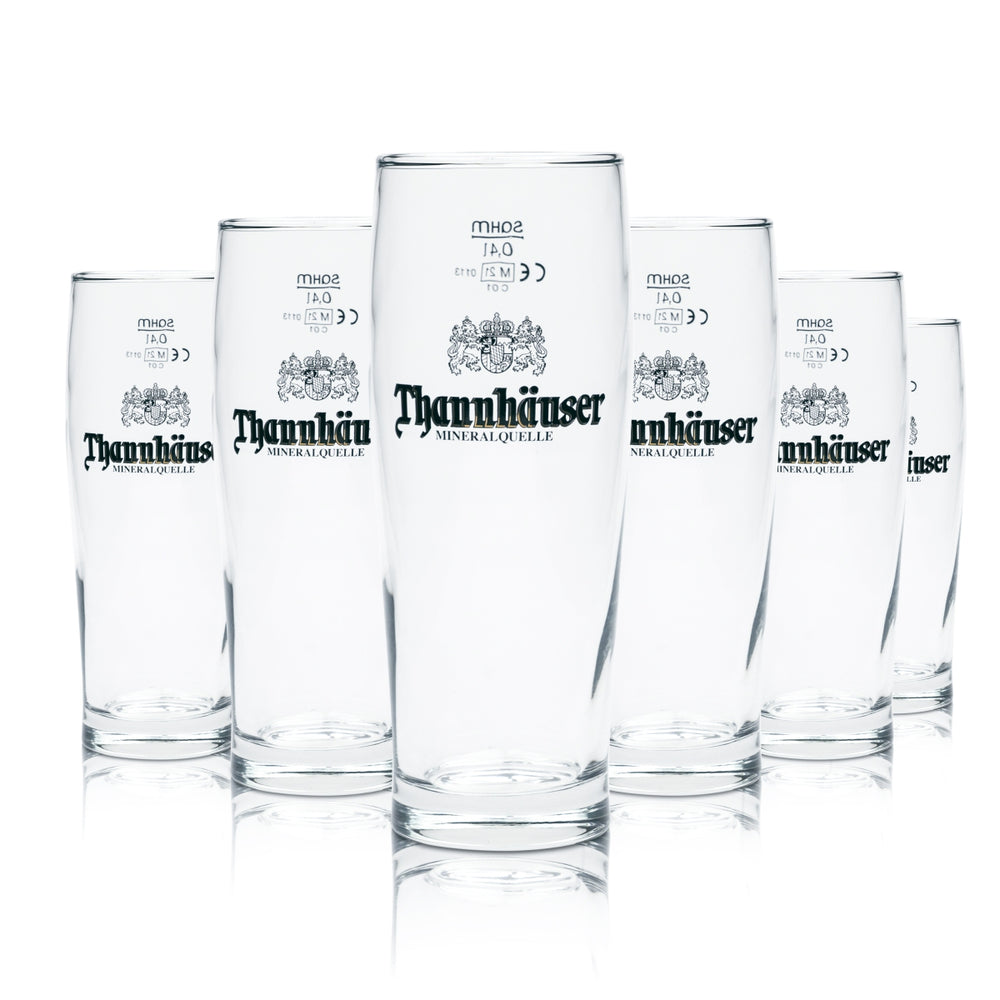 6x Thannhäuser Glass 0.4l Willi Becher THM Radler Beer Cup Glasses Mineral Spring