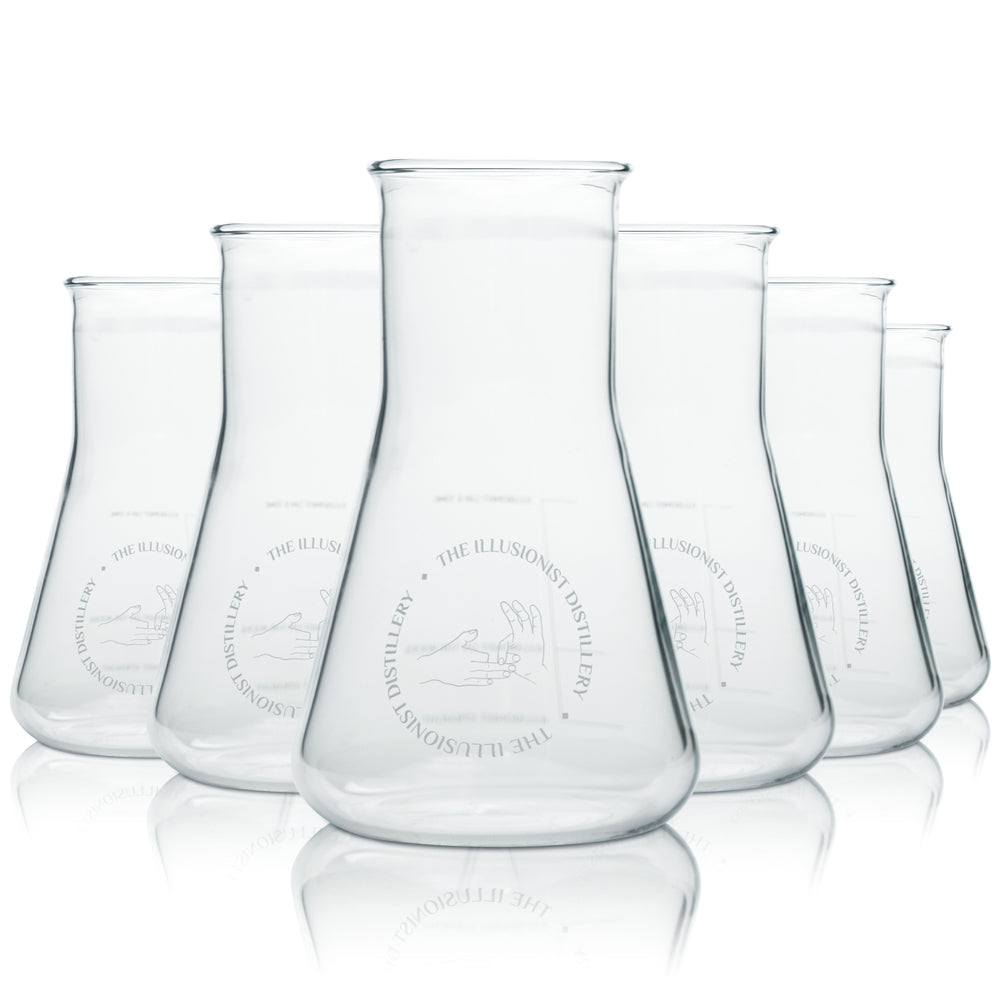 6x The Illusionist Gin Glass 0.3L Long Drink Erlenmeyer Flask Glasses Tonic Gastro