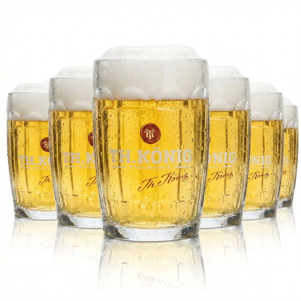 6x Theodor König beer glass 0.3l mug tankard Seidel contour relief glasses Zwickl
