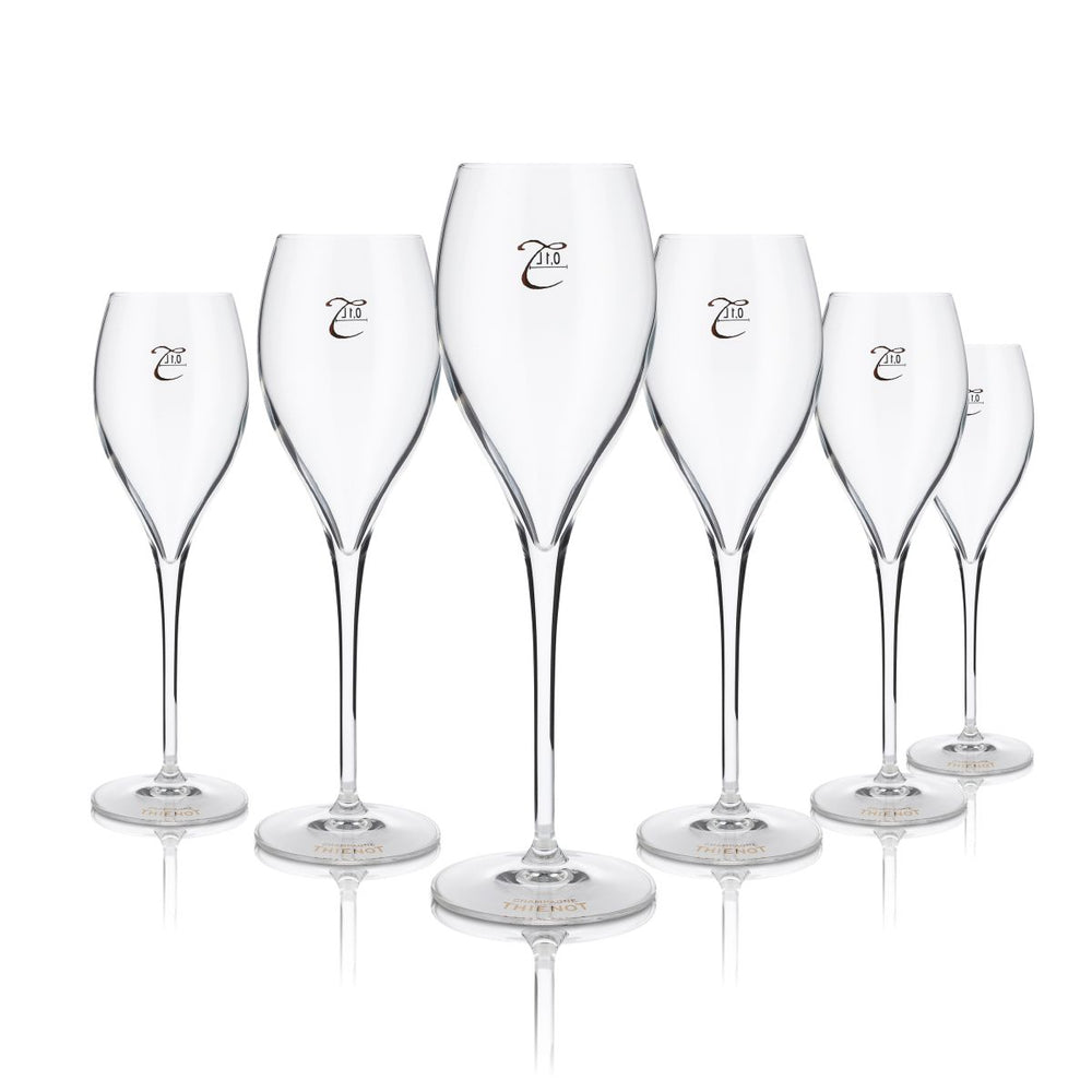 6x Thienot  Glass 0.1l Champagne Sparkling Wine Flute Goblet Glass Set Gastro