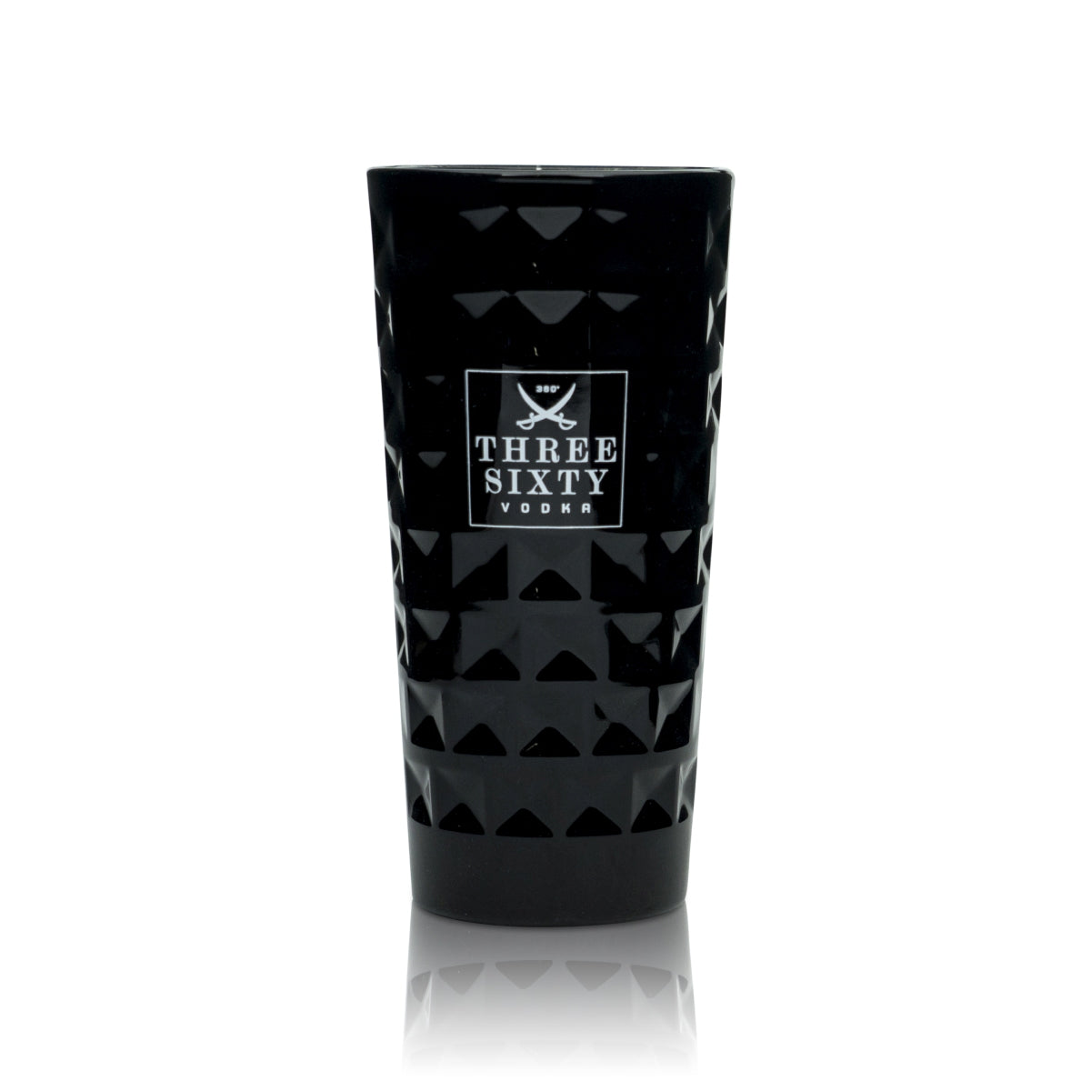 6x Three Sixty Vodka Glass 0.3l Long Drink Black Edition Relief Glasses Cocktail – View 2
