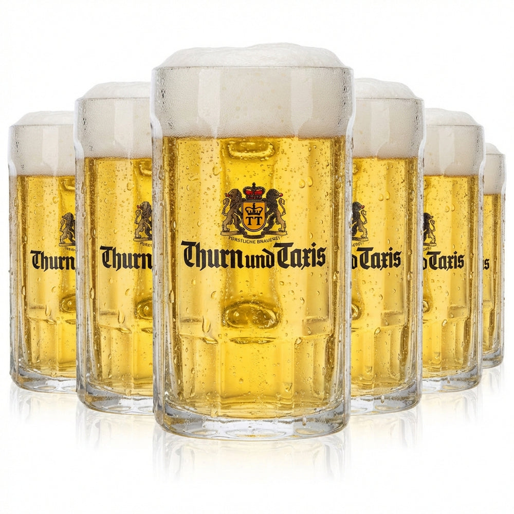 6x Thurn & Taxis beer glass beer mugs beer glasses 0.25l beer mug Seidel relief