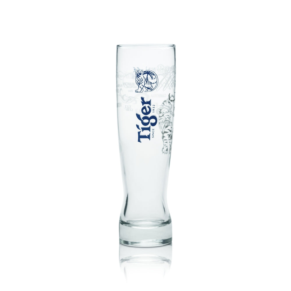 6x Tiger Glass 0.3l Beer Trophy Glasses Asian Lager Brewery Singapore Gastro Oak