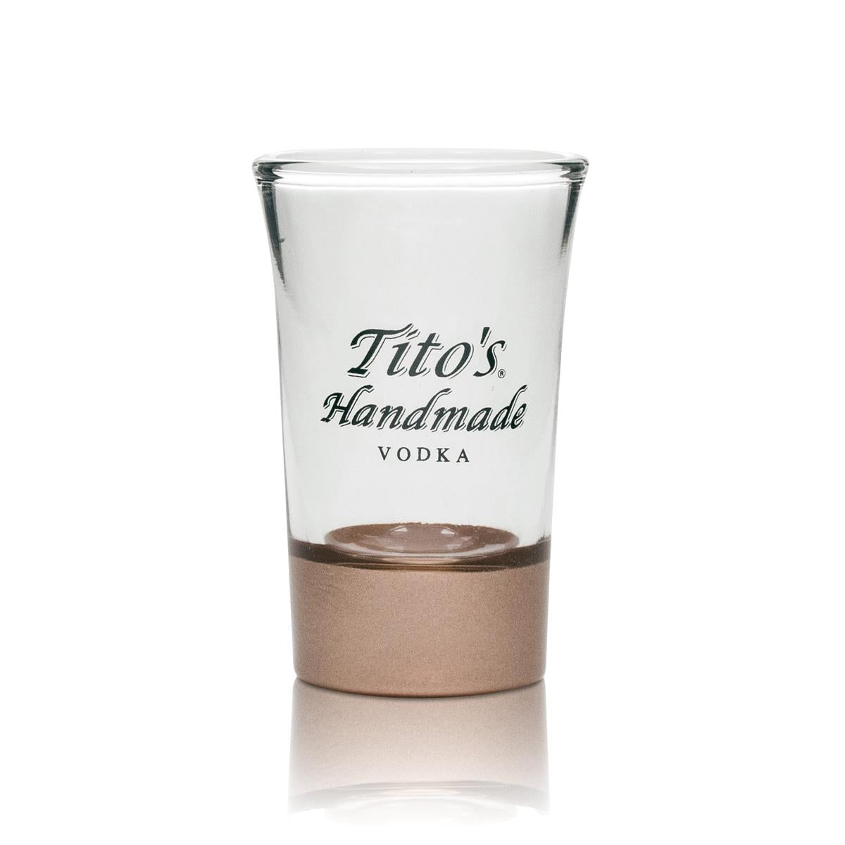 6x Tito's Vodka Glass 2cl Shot Copper Base – View 2