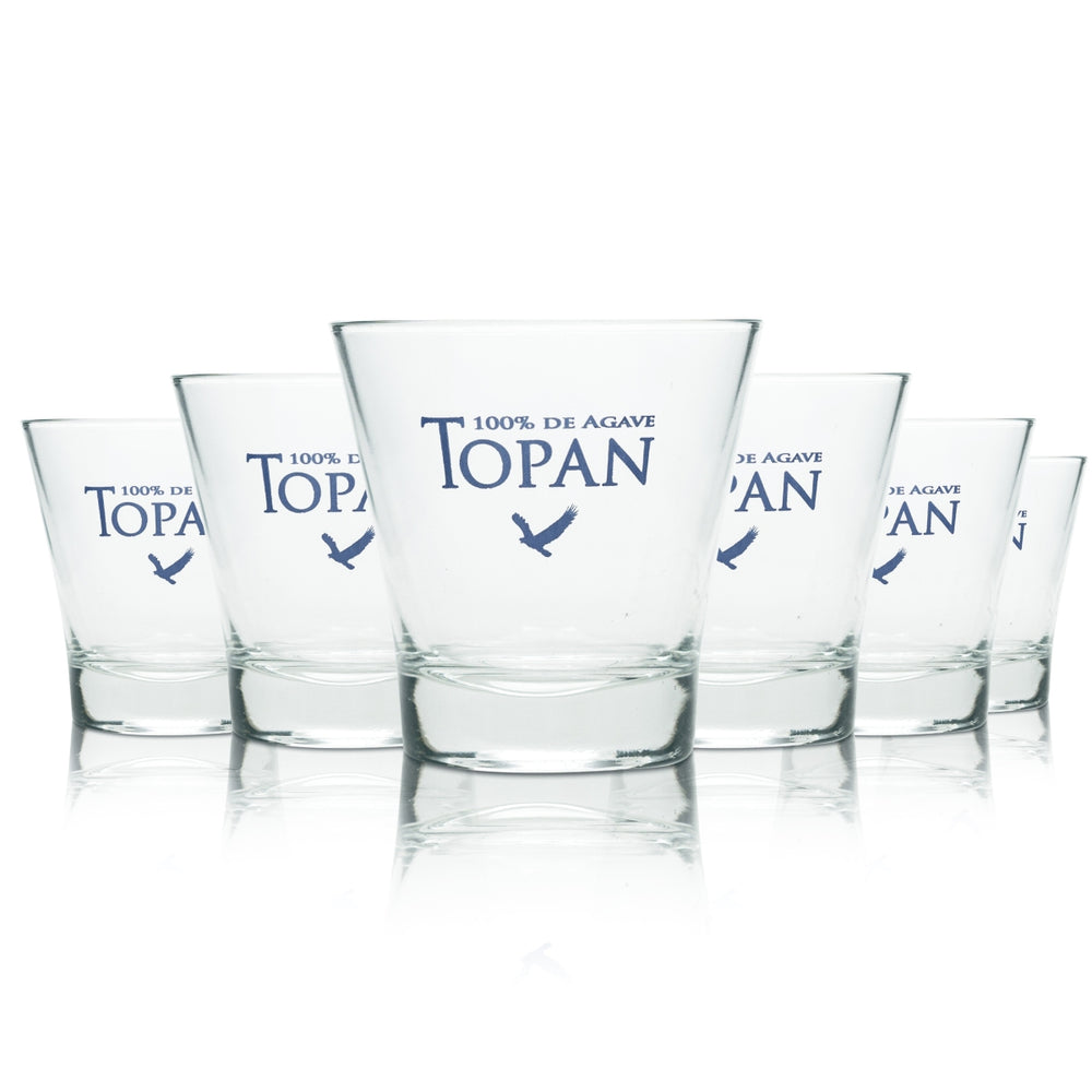 6x Topanito Mezcal Glass 0.3l Tumbler 100% Agave Glasses Tequila Mexico Bar
