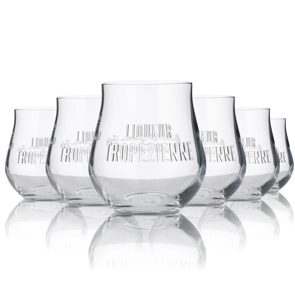 6x Tropezienne tumbler glass 0.1l contour glass premium cream liqueur St. Tropez glasses set