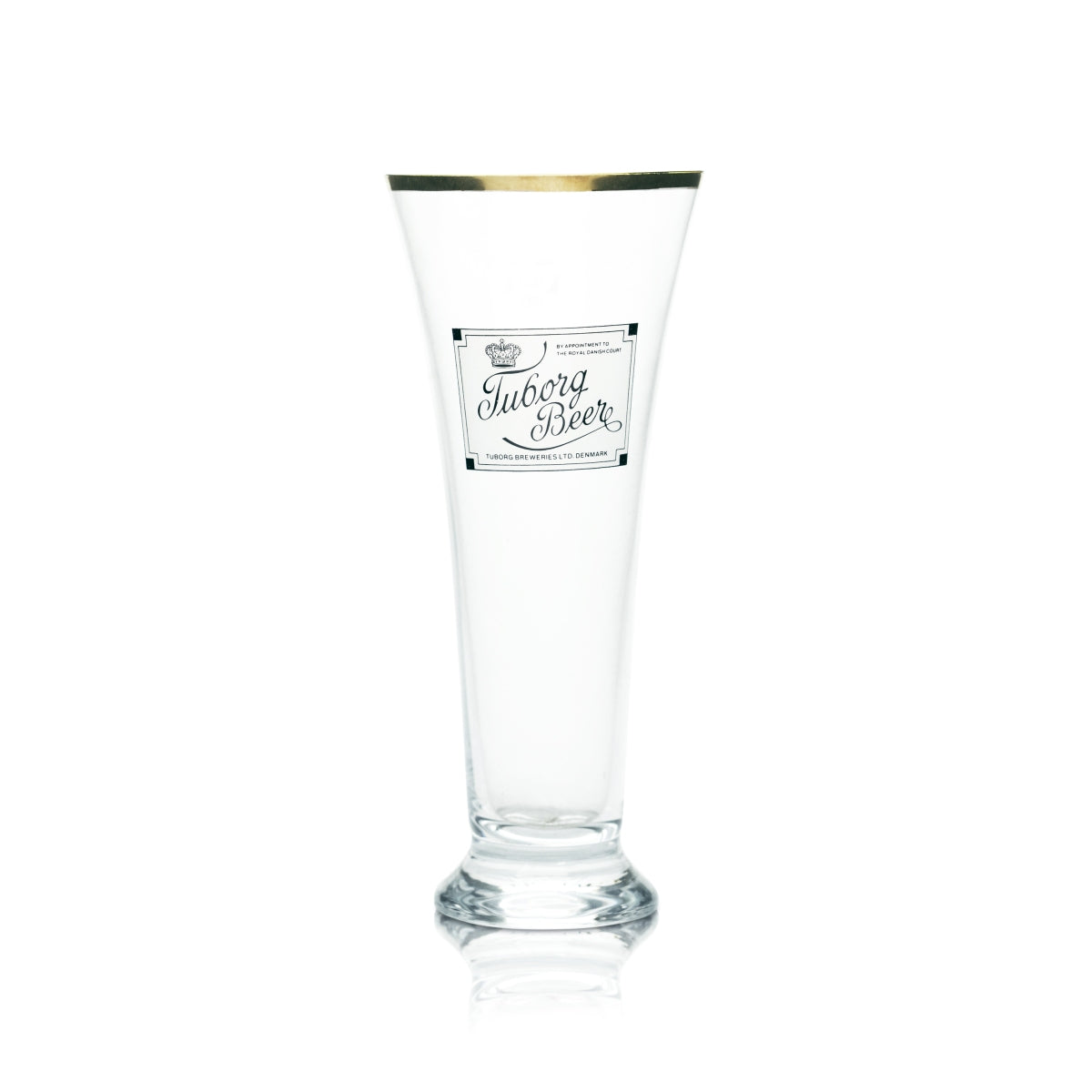 6x Tuborg Glass 0.3l Goblet Tulip Tuborg Beer Gold Rim Beer Glasses Pils Brewery – View 2