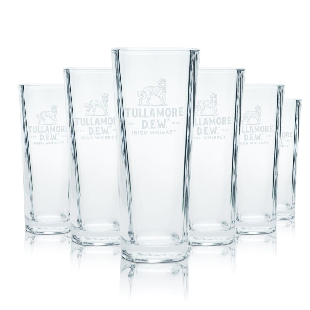 6x Tullamore Dew Glass 0,32l Highball Tumbler Glasses Set Whiskey Longdrink