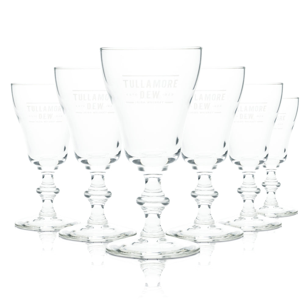 6x Tullamore Dew Whiskey Glass 0.15l Goblet Design Style Glasses Irish Single Malt