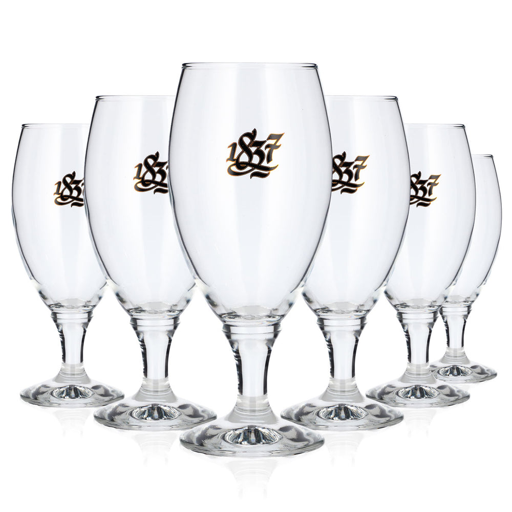 6 Unibroue Beer Glasses "1837 Sevilla" 0.38 L Tulip-Shaped Beer Glasses (Set of 6)