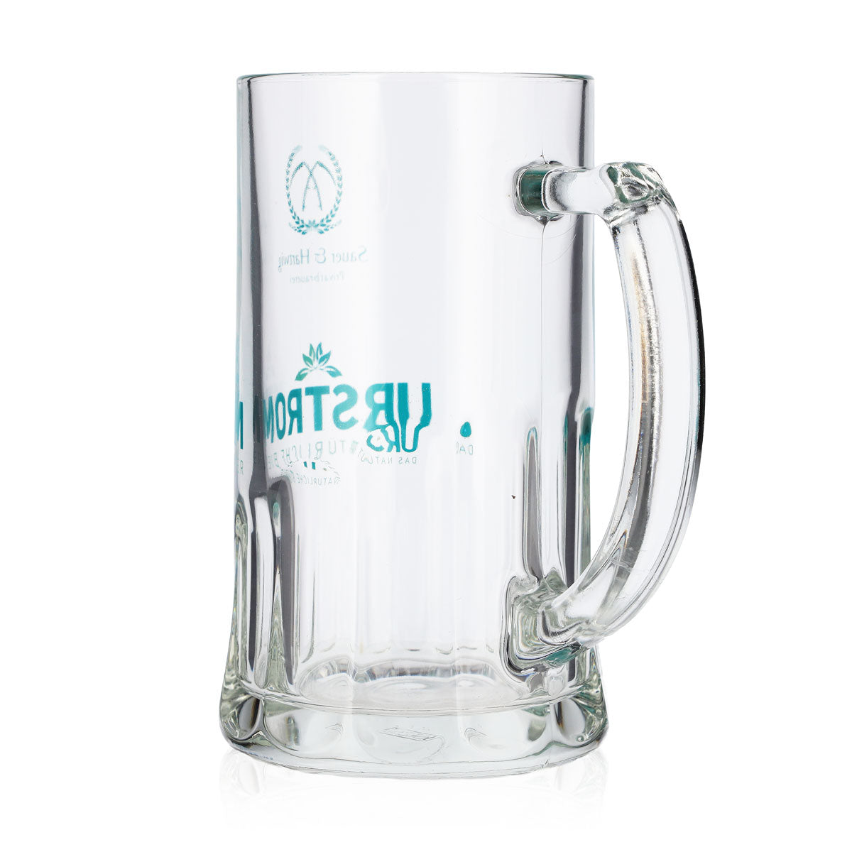 6 Urstrom Beer Glasses, 0.5 L, Turquoise Logo, Rastal Sauer Hartwig – View 5