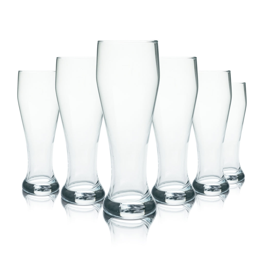 6x Van Well Glass 0.5l Wheat Beer Crystal Yeast Wheat Glasses Blank Gastro Calibrated