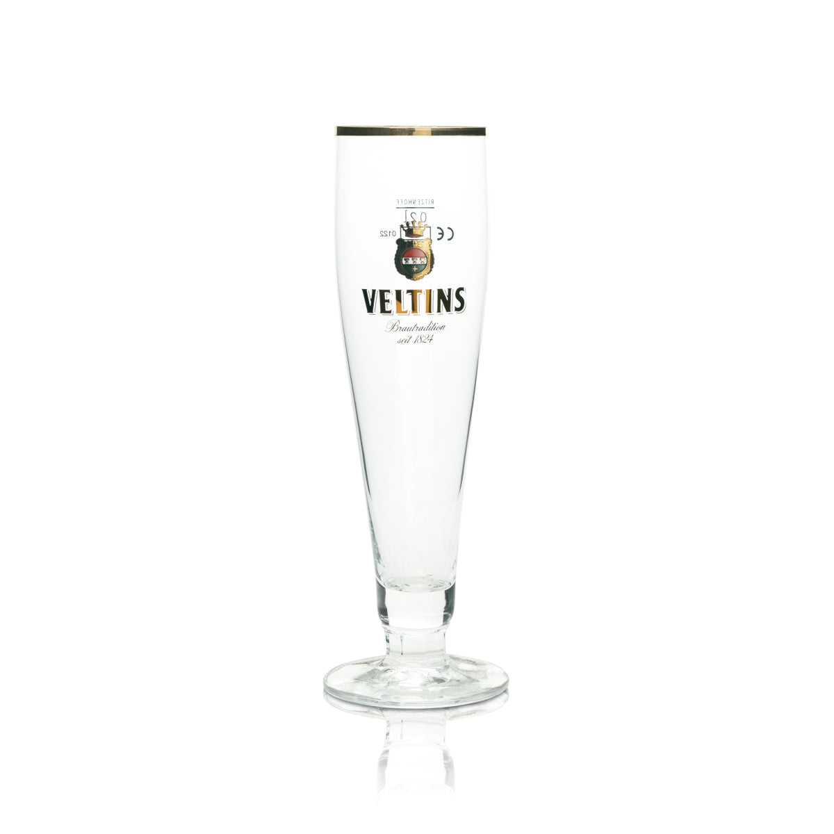6x Veltins beer glass 0.2 l cup with gold rim Ritzenhoff tulip glasses Pils Export – View 2