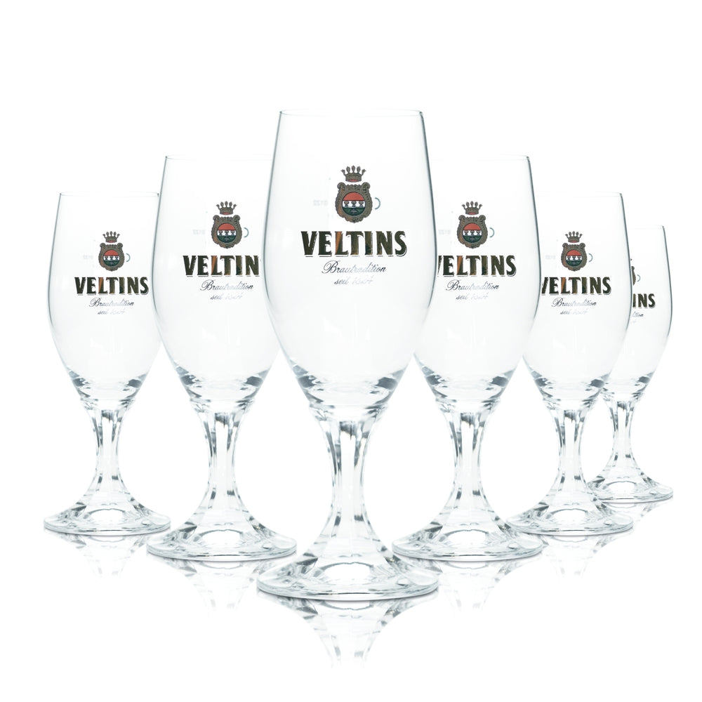 6x Veltins Beer Glass 0.2l Tulip Cup Glasses Brewery Pils Gastro Bar Beer Cup