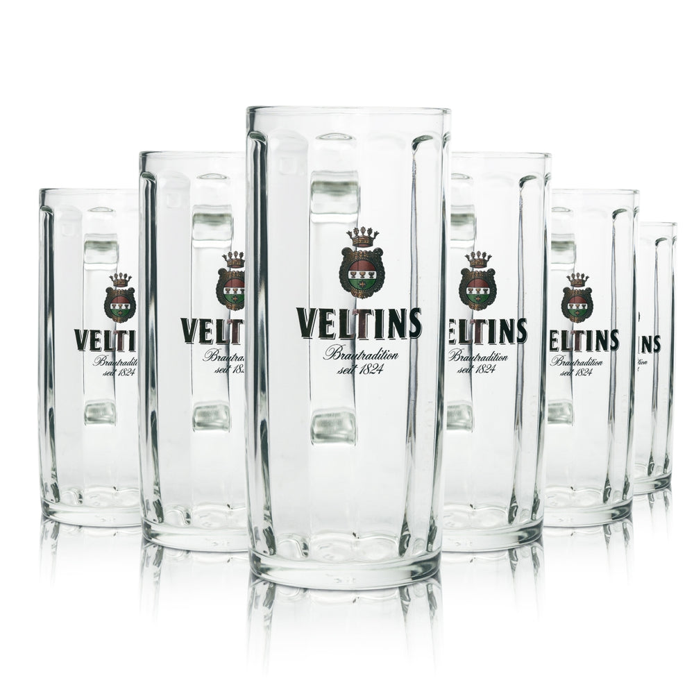 6x Veltins beer glasses Beer glasses Seidel Tankard Mug 0.5l Sahm