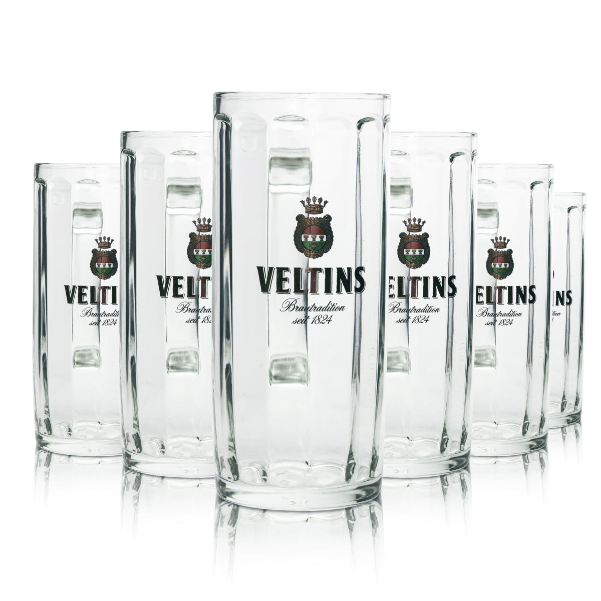6x Veltins beer glasses Beer glasses Seidel Tankard Mug 0.5l Sahm