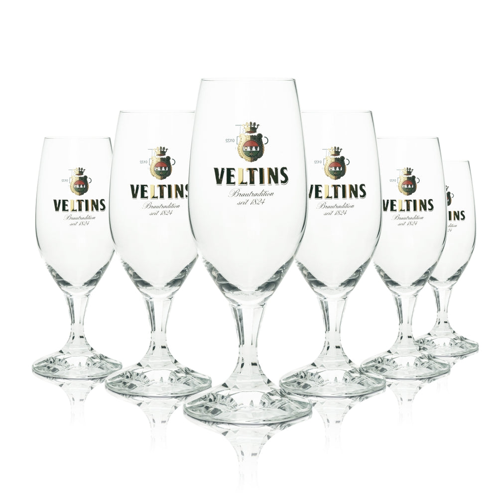 6x Veltins beer glass trophy 0.3 l with golden logo Ritzenhoff