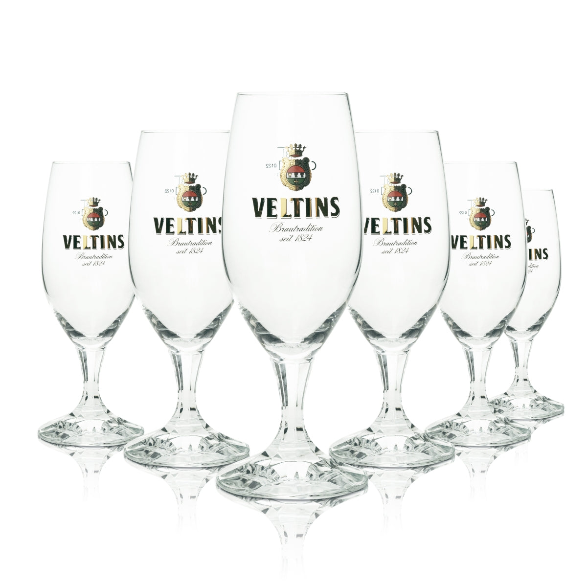 6x Veltins beer glass trophy 0.3 l with golden logo Ritzenhoff