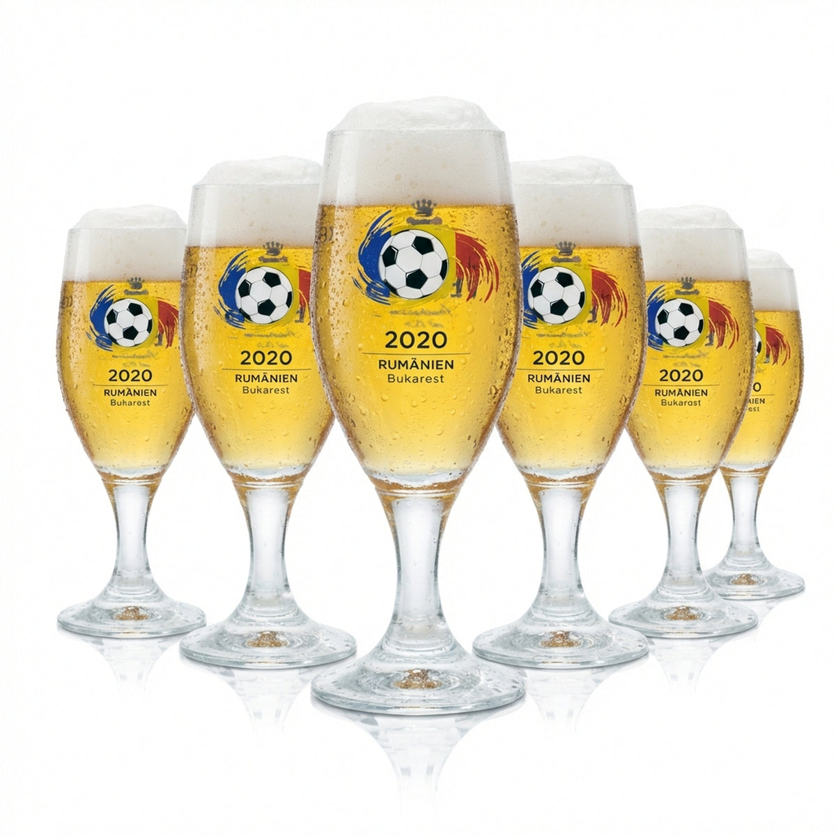 6x Veltins 0.2l beer glasses, tulip shape, Euro 2020 Romania soccer cup