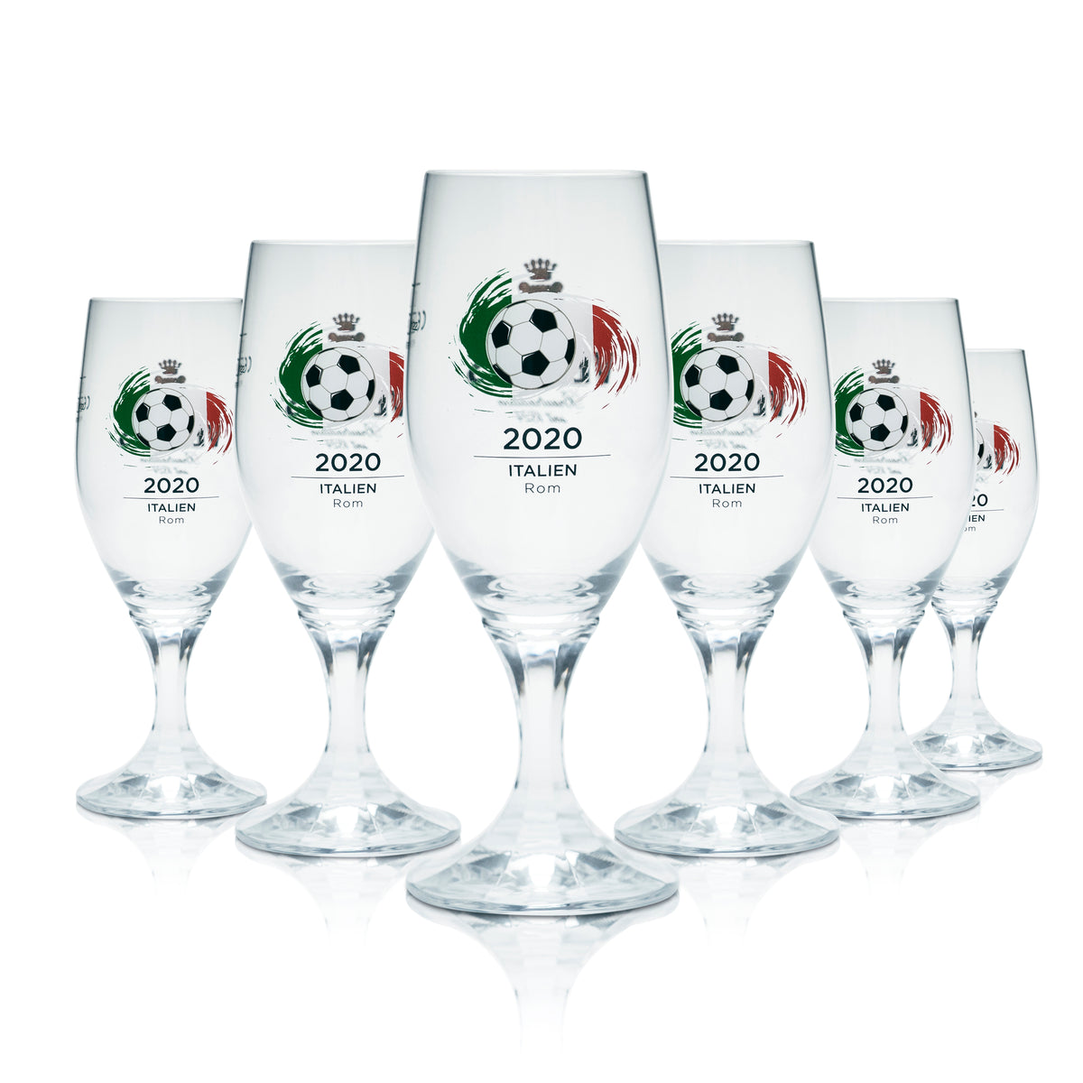 6x Veltins 0.2l beer glasses, tulip shape, Euro 2020 Italy soccer cup – View 5