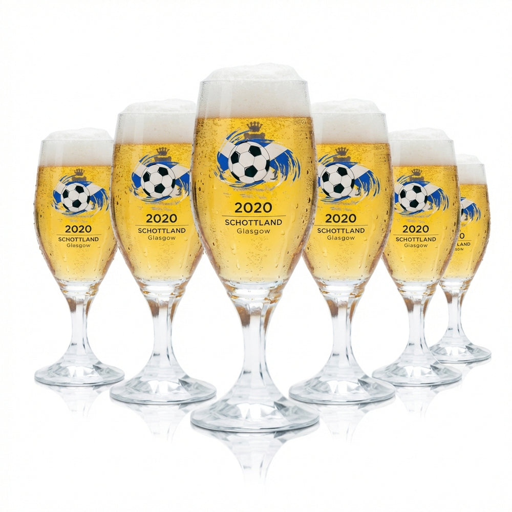 6x Veltins 0.2l beer glasses, tulip shape, Euro 2020 Scotland soccer cup