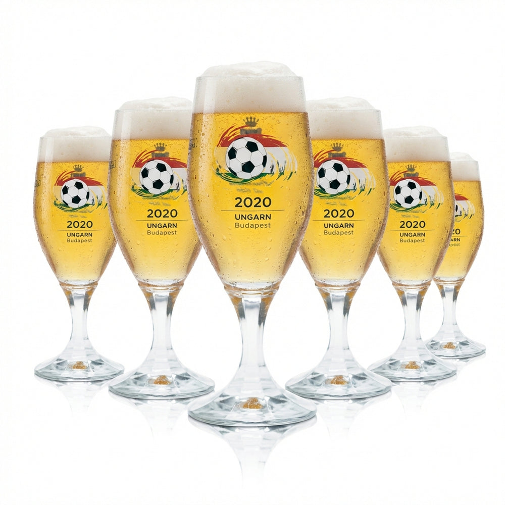 6x Veltins 0.2l beer glasses, tulip shape, Euro 2020 Hungary soccer cup