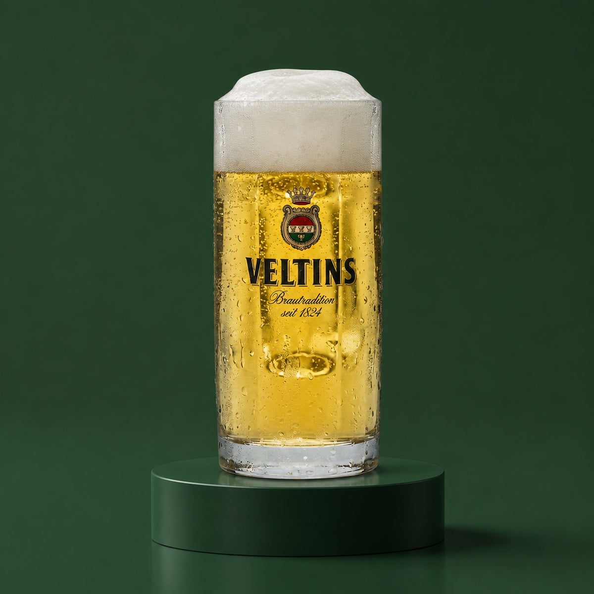 6x Veltins 0.2l contour beer mug Pilsener glasses Brewery Gastro Calibrated V+